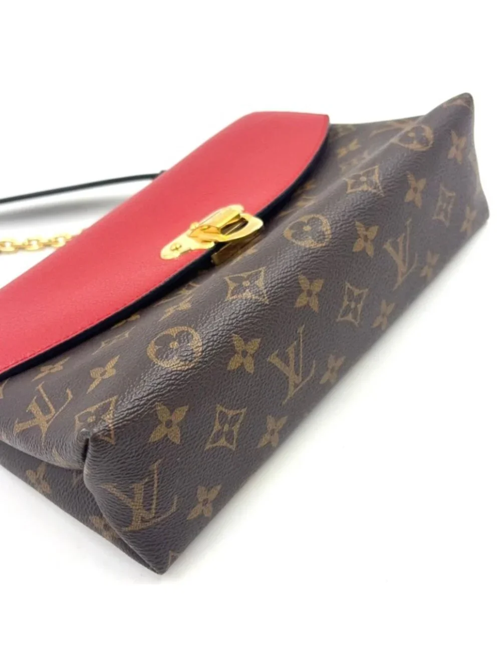 Louis Vuitton Monogram Sunplaseed Leather Brown Red Shoulder Bag Gold